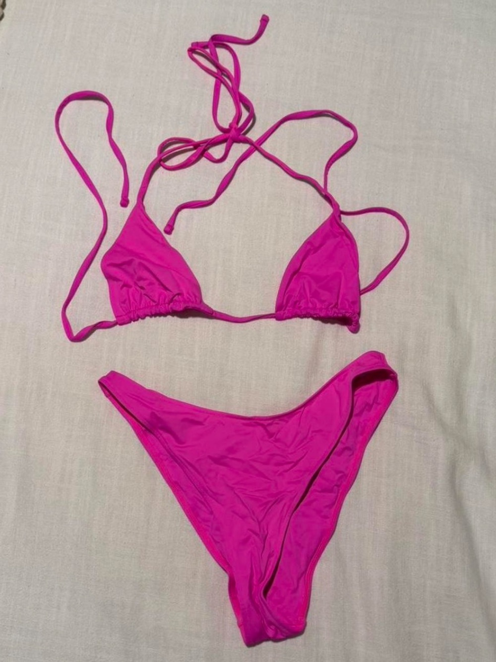 Frankie’s bikinis Pink Triangle Bikini Set - Women's Swim